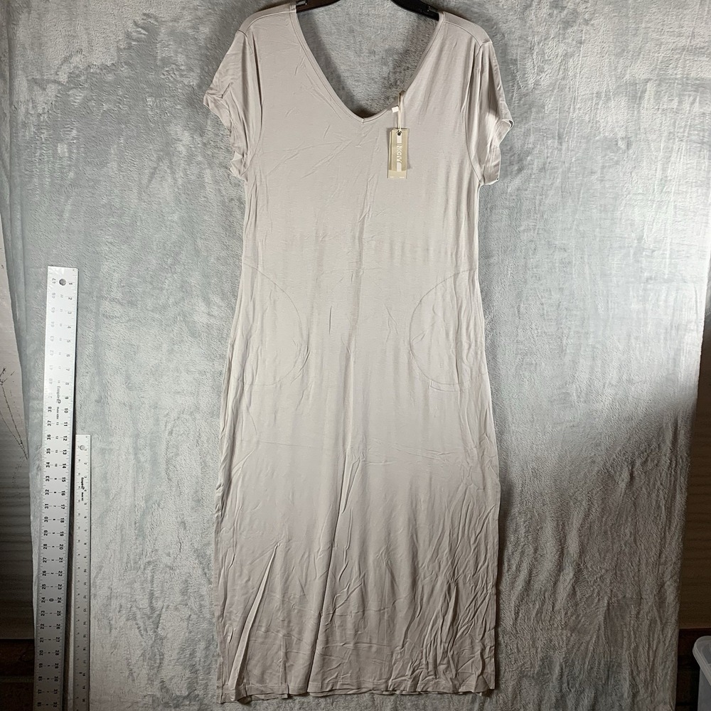 Ink‎ + Ivy Women's Sleep Shirt Dress M Pajamas PJs Pockets Maxi Lounge Gray NWT